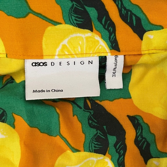 Men’s Regular Revere Shirt Lemon Print 3XL Tall - Picture 2 of 2